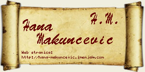 Hana Makunčević vizit kartica
